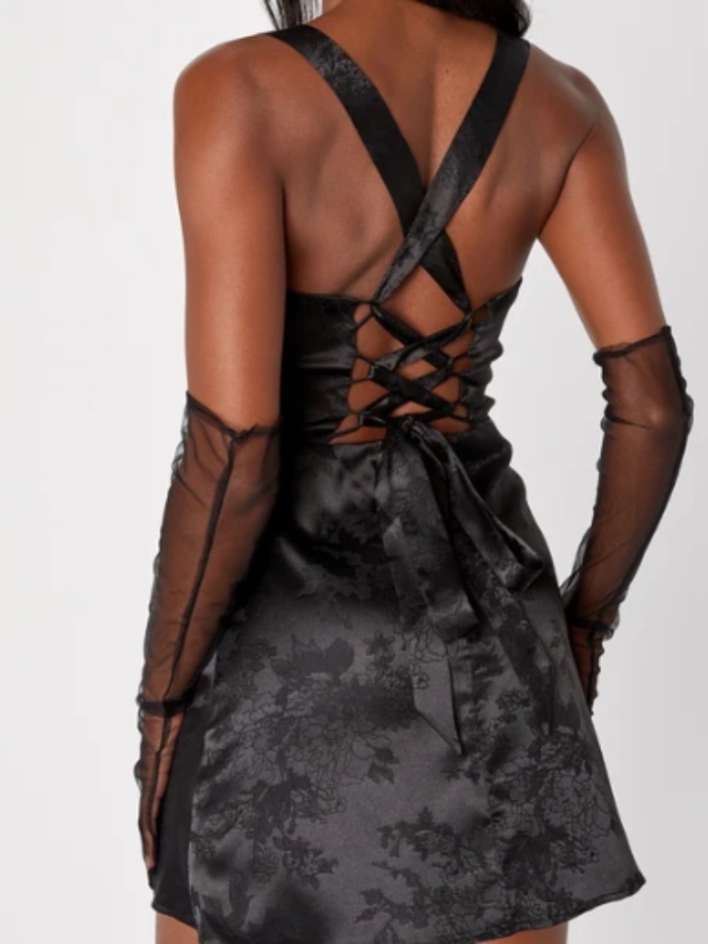 LULU's Chic Elegant Sexy Open Back Wedding Resort Vacation Party Date Mini Dress - Picture 5 of 6